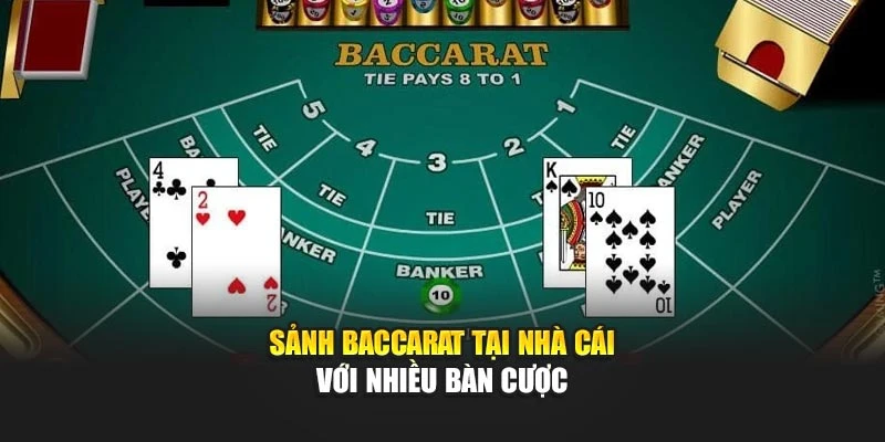 Sảnh baccarat tại nhà cái với nhiều bàn cược